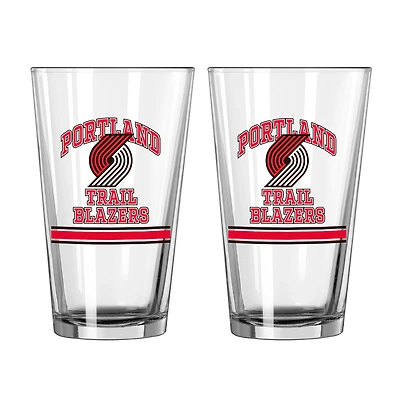 Portland Trail Blazers 16oz. Verre à pinte, paquet de deux