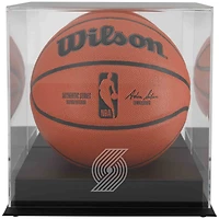 Portland Trail Blazers Black Base Team Logo Basketball Display Case with Mirrored Back
