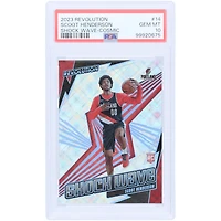 Scoot Henderson Portland Trail Blazers 2023-24 Panini Revolution Shock Wave Cosmic Prizm #14 #15/99 PSA Authenticated 10 Rookie Card