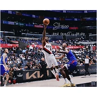 Scoot Henderson Portland Trail Blazers Autographed 16" x 20" Layup vs. Los Angeles Clippers with "NBA Debut 10-25-23" Inscription