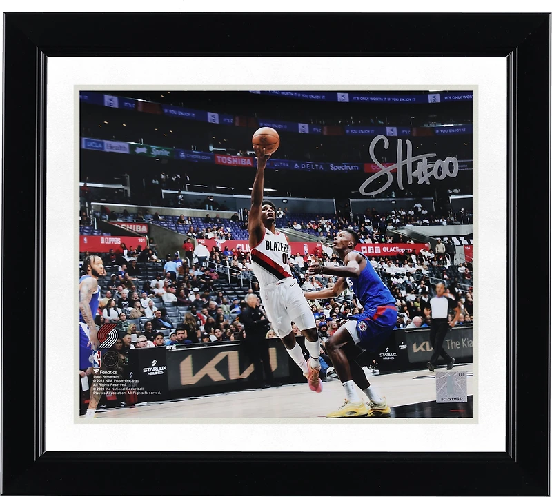 Scoot Henderson Portland Trail Blazers Autographed 8" x 10" Lay Up vs. Los Angeles Clippers Photograph