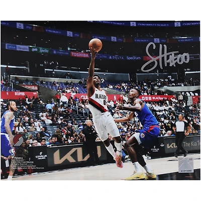 Scoot Henderson, Portland Trail Blazers, photographie autographiée de 8" x 10" Lay Up contre Los Angeles Clippers