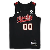 Scoot Henderson Portland Trail Blazers Autographed Black Nike 2023-24 City Edition Swingman Jersey