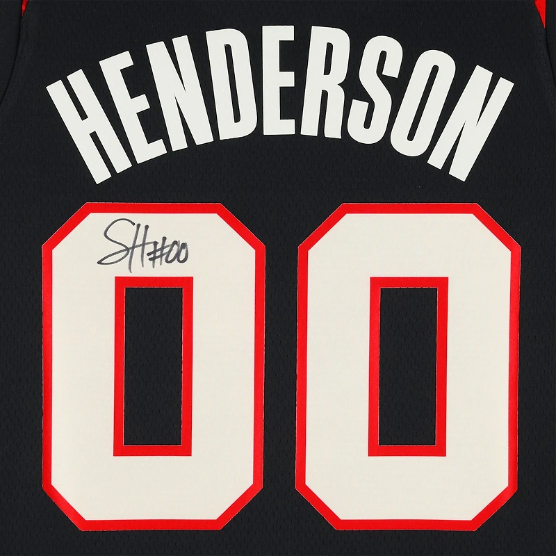 Scoot Henderson Portland Trail Blazers Autographed Black Nike 2023-24 City Edition Swingman Jersey
