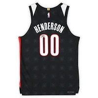Scoot Henderson Portland Trail Blazers Autographed Black Nike 2024-25 City Edition Authentic Jersey