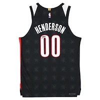 Scoot Henderson Portland Trail Blazers Autographed Black Nike 2024-25 City Edition Authentic Jersey