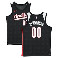 Maillot Nike City Edition Swingman noir dédicacé par Scoot Henderson des Portland Trail Blazers 2024-25