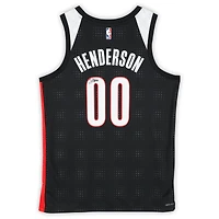 Maillot Nike City Edition Swingman noir dédicacé par Scoot Henderson des Portland Trail Blazers 2024-25