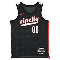 Maillot Nike City Edition Swingman noir dédicacé par Scoot Henderson des Portland Trail Blazers 2024-25