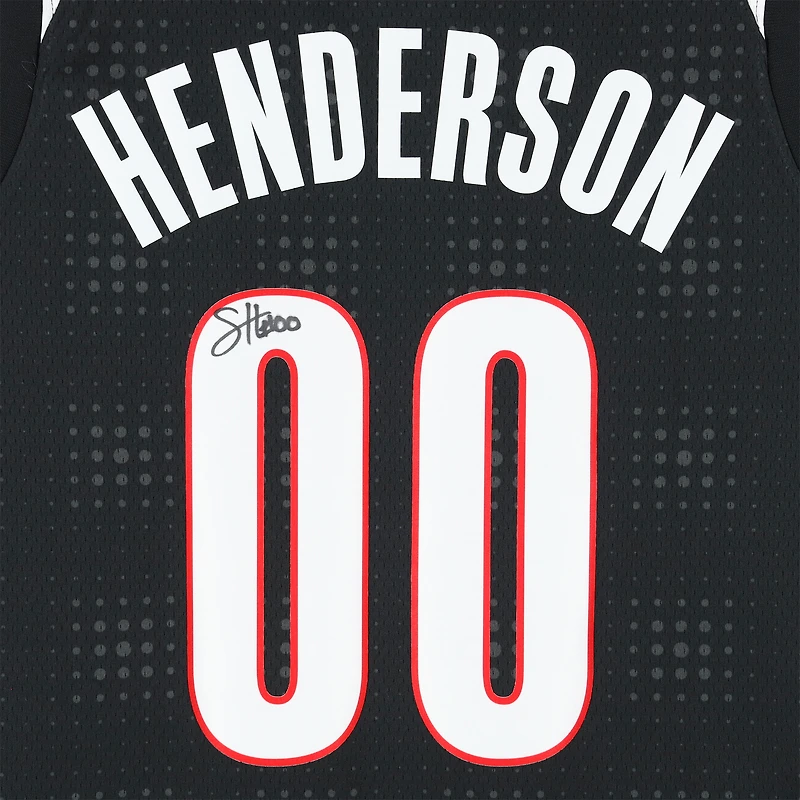 Maillot Nike City Edition Swingman noir dédicacé par Scoot Henderson des Portland Trail Blazers 2024-25