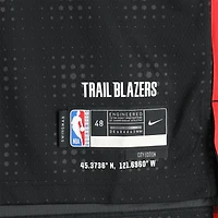 Maillot Nike City Edition Swingman noir dédicacé par Scoot Henderson des Portland Trail Blazers 2024-25