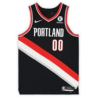 Maillot authentique Nike Diamond Icon Edition noir autographié par Scoot Henderson des Portland Trail Blazers