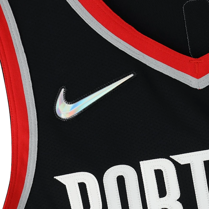 Maillot authentique Nike Diamond Icon Edition noir autographié par Scoot Henderson des Portland Trail Blazers