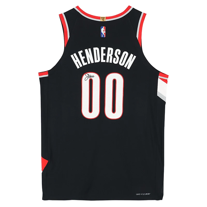 Scoot Henderson Portland Trail Blazers Autographed Black Nike Icon Edition Authentic Jersey