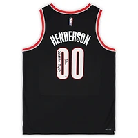 Maillot Swingman Nike Icon Edition noir dédicacé par Scoot Henderson des Portland Trail Blazers avec inscriptions « 2023 #3 Pick » et « Rip City » - Édition limitée à 23 exemplaires