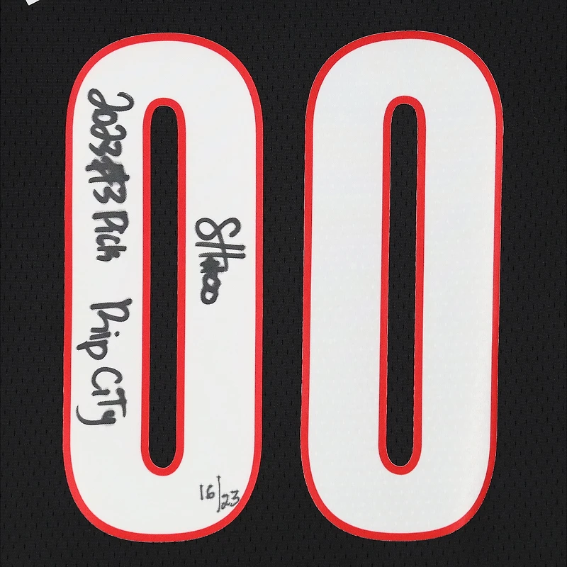 Maillot Swingman Nike Icon Edition noir dédicacé par Scoot Henderson des Portland Trail Blazers avec inscriptions « 2023 #3 Pick » et « Rip City » - Édition limitée à 23 exemplaires