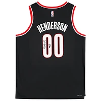 Scoot Henderson Portland Trail Blazers Autographed Black Nike Icon Edition Swingman Jersey with "2023 #3 Pick" Inscription