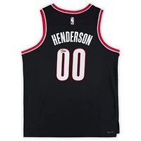 Maillot Nike Swingman noir dédicacé par Scoot Henderson des Portland Trail Blazers