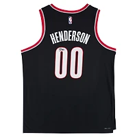 Maillot Nike Swingman noir dédicacé par Scoot Henderson des Portland Trail Blazers