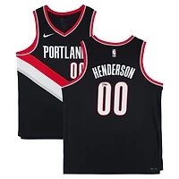 Maillot Nike Swingman noir dédicacé par Scoot Henderson des Portland Trail Blazers