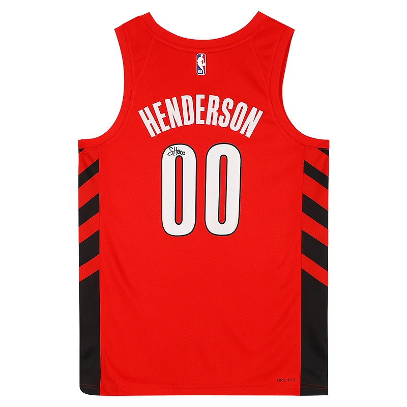 Scoot Henderson Portland Trail Blazers Autographed Red Jordan Brand Swingman Jersey