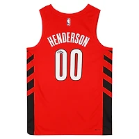 Scoot Henderson Portland Trail Blazers Autographed Red Jordan Brand Swingman Jersey