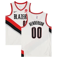 Maillot Nike Swingman blanc dédicacé par Scoot Henderson des Portland Trail Blazers
