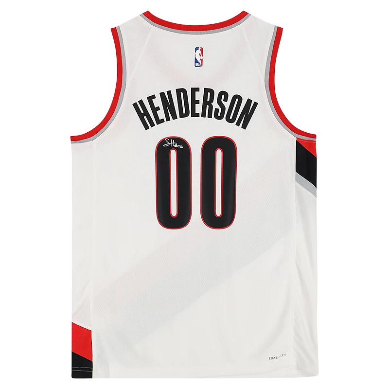 Scoot Henderson Portland Trail Blazers Autographed White Nike Swingman Jersey