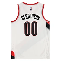 Scoot Henderson Portland Trail Blazers Autographed White Nike Swingman Jersey