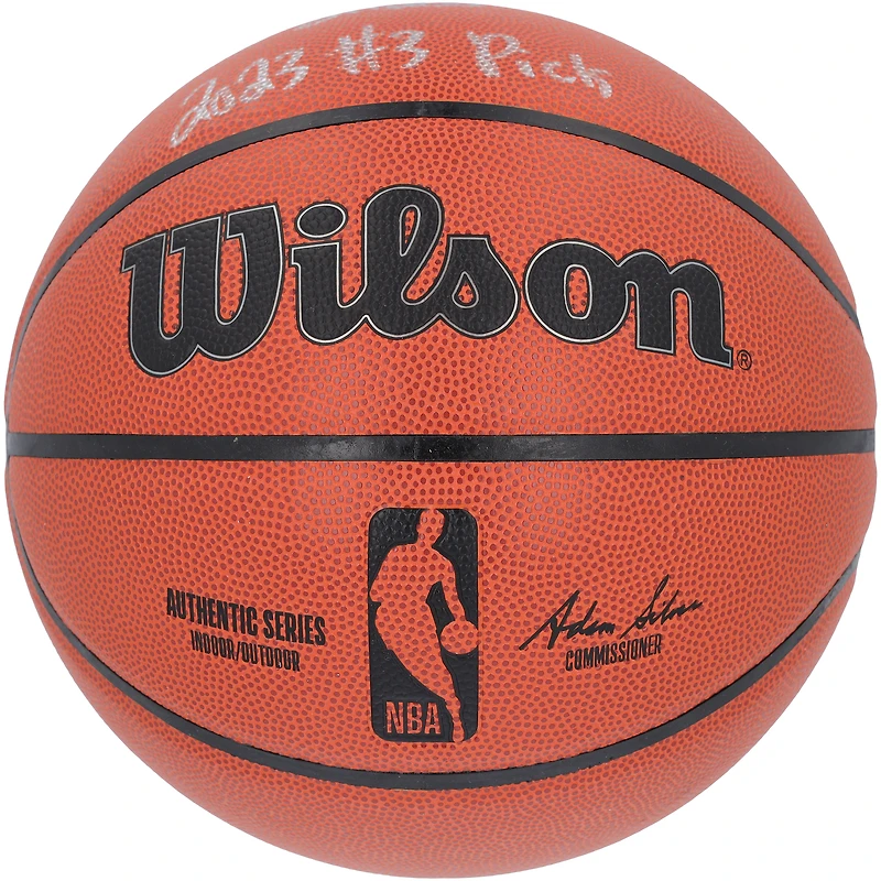 Ballon de basket-ball d'intérieur/extérieur Wilson Authentic Series autographié par Scoot Henderson des Portland Trail Blazers avec inscription « 2023 #3 Pick »