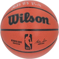 Ballon de basket-ball d'intérieur/extérieur Wilson Authentic Series autographié par Scoot Henderson des Portland Trail Blazers avec inscription « 2023 #3 Pick »