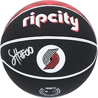 Ballon de basket-ball de collection Wilson Rip City Edition autographié par Scoot Henderson des Portland Trail Blazers