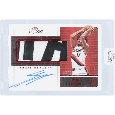 Shaedon Sharpe Portland Trail Blazers Autographed 2022-23 Panini One & One Dual-Color Relic #RJJ-SHS #7/25 Rookie Card