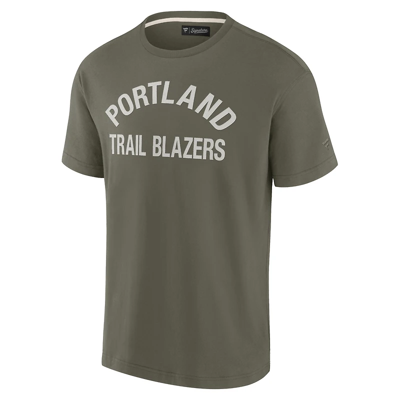 T-shirt unisexe Fanatics Olive Portland Trail Blazers Elements super doux à manches courtes