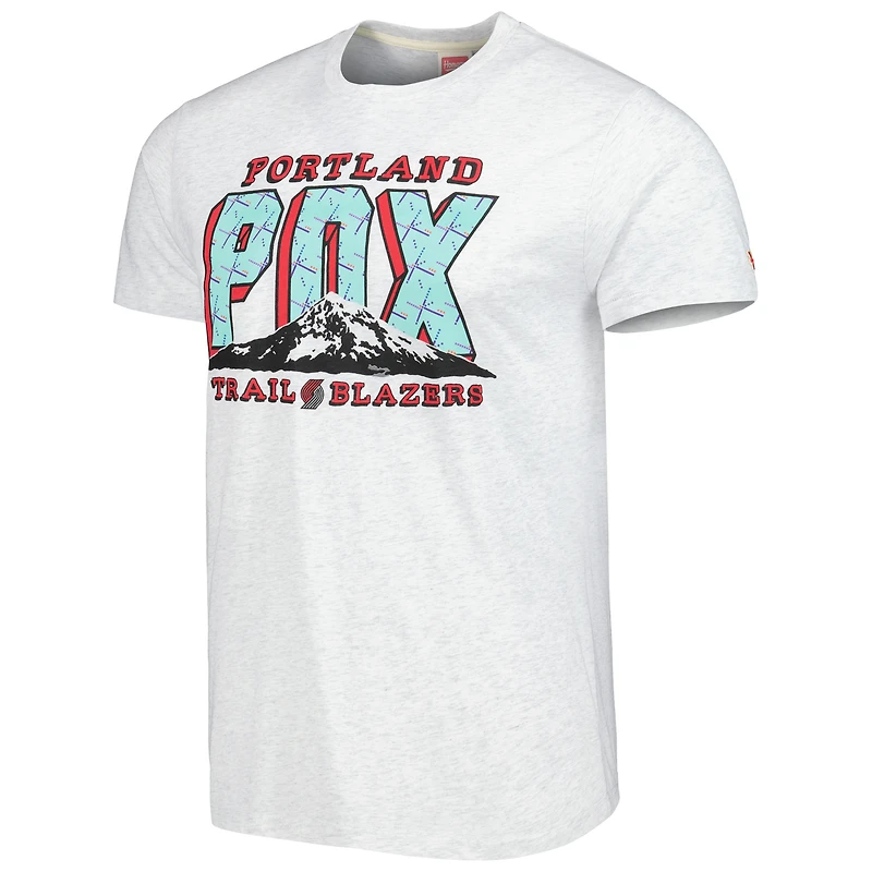 Unisex Homage Ash Portland Trail Blazers Hometown Hyper Local Tri-Blend T-Shirt