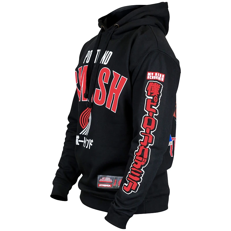 Unisex Hyperfly  Black Portland Trail Blazers NBA x My Hero Academia All Might Smash Pullover Hoodie
