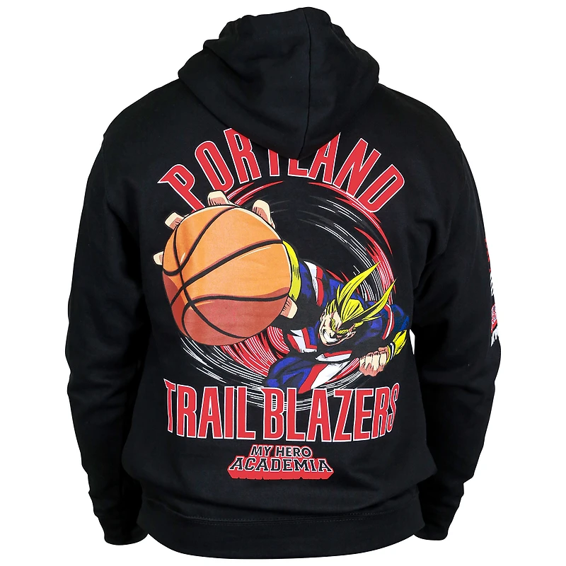 Unisex Hyperfly  Black Portland Trail Blazers NBA x My Hero Academia All Might Smash Pullover Hoodie