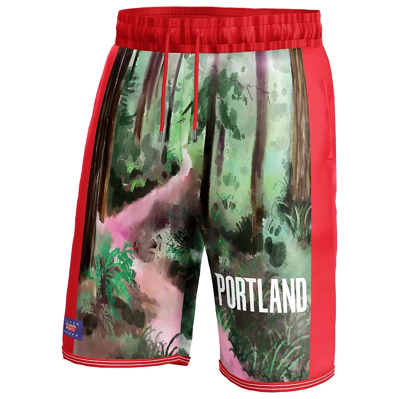 Short unisexe NBA & KidSuper Studios by Fanatics Noir Portland Trail Blazers Hometown