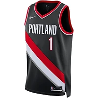 Maillot Nike Anfernee Simons Swingman unisexe noir Portland Trail Blazers - Édition Icon