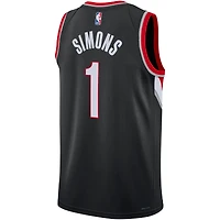 Maillot Nike Anfernee Simons Swingman unisexe noir Portland Trail Blazers - Édition Icon