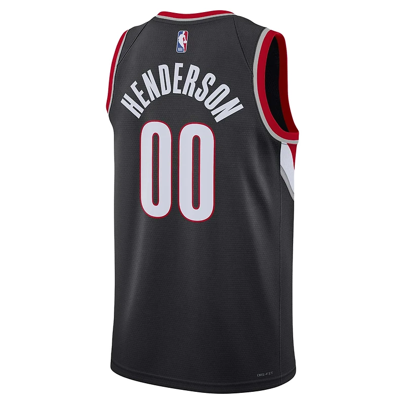 Unisexe Nike Scoot Henderson Noir Portland Trail Blazers 2023 NBA Draft Swingman Jersey - Icon Edition