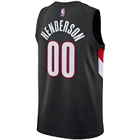 Maillot Nike Swingman Scoot Henderson unisexe noir des Portland Trail Blazers – Édition Icon