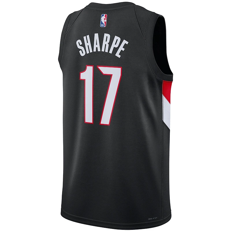 Maillot Nike unisexe Shaedon Sharpe Swingman noir des Portland Trail Blazers – Édition Icon