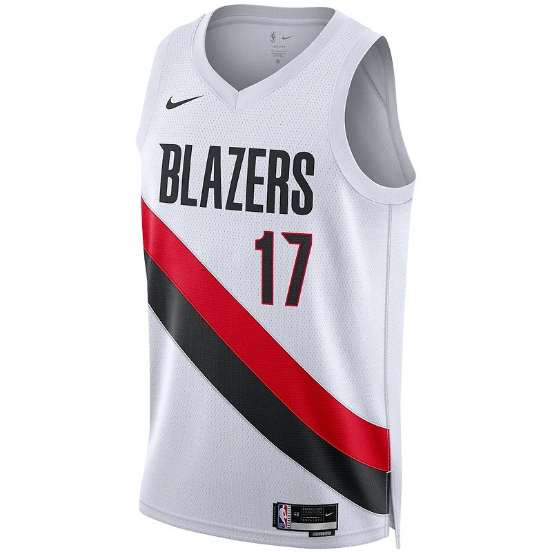 Maillot de joueur Nike unisexe Shaedon Sharpe, blanc, des Portland Trail Blazers, Swingman – Édition Association