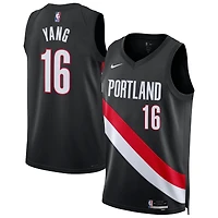 Maillot Swingman Nike Yang Hansen noir unisexe des Portland Trail Blazers - Édition Icon