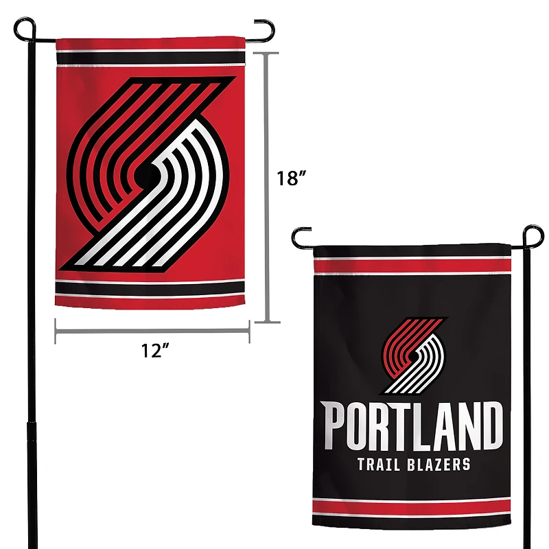 Drapeau de jardin à logo double face WinCraft Portland Trail Blazers 12" x 18"