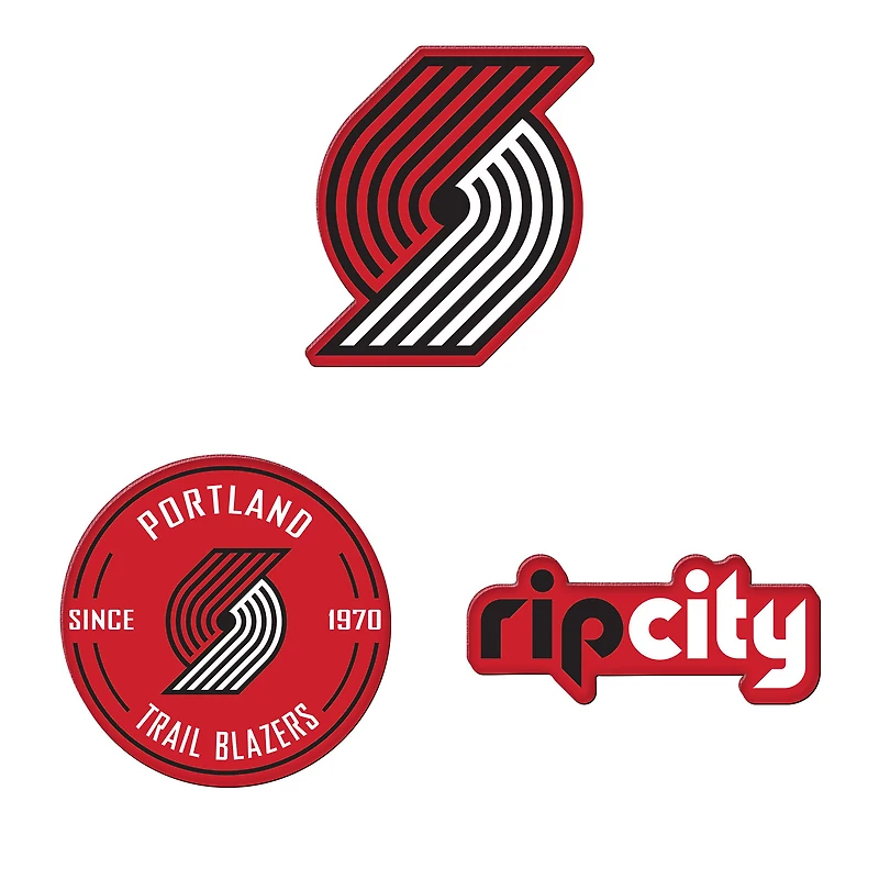 Lot de 3 aimants de réfrigérateur WinCraft Portland Trail Blazers de qualité supérieure
