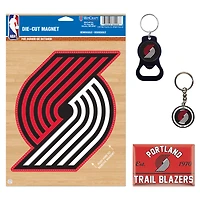 Ensemble de 4 porte-clés et aimants WinCraft Portland Trail Blazers