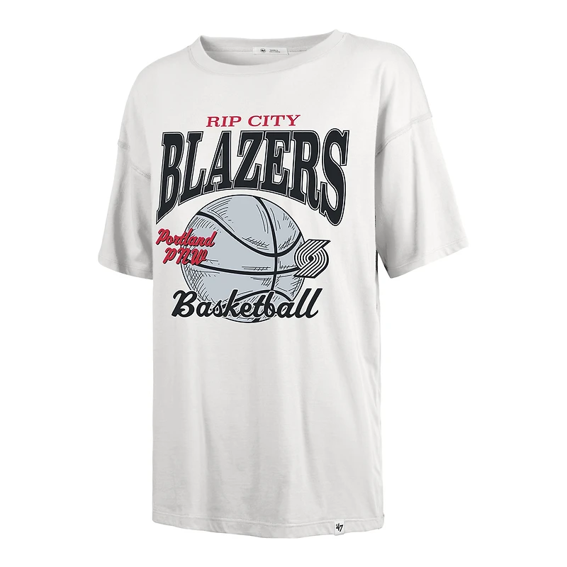 Women's '47  White Portland Trail Blazers City Edition Down Court Sadie T-Shirt