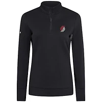 Women's Levelwear  Black Portland Trail Blazers Cushion Quarter-Zip Pullover